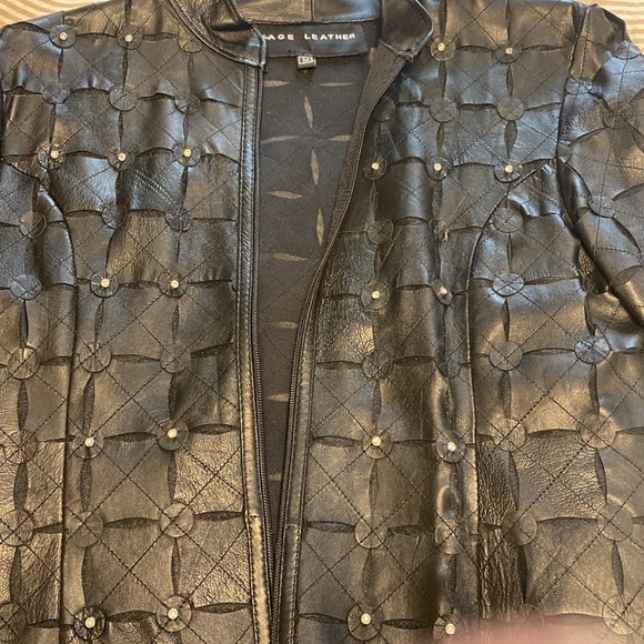 Black leather lamb skin jacket - Picture 6 of 8